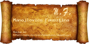Manojlovics Fausztina névjegykártya